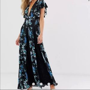 Asos Black Floral Dress